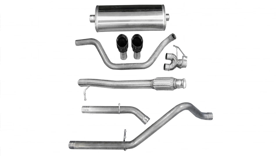 3.0 Inch Cat-Back Touring Dual Rear Exit Exhaust 4.0 Inch Black Tips 09-13 Silverado Sierra 1500 Reg
