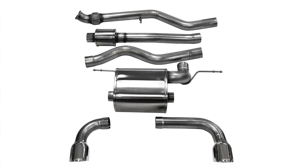 3.0 Inch Cat-Back Touring Dual Rear Exit Exhaust 3.5 Inch Polished Tips 12-18 BMW 335i F30 Sedan RWD Stainless Steel Corsa Performance