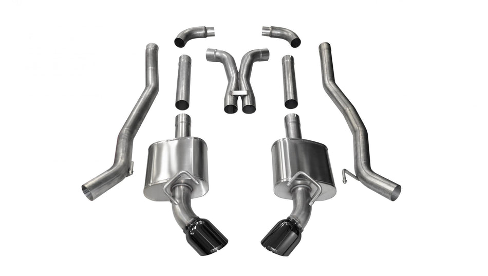 3.0 Inch Cat-Back Plus X-Pipe Xtreme Exhaust Dual Rear Exit 4.5 Inch Black Tips 10-15 Chevrolet Camaro SS Coupe Manual Trans 6.2L V8 Stainless Steel