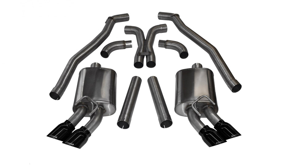 3.0 Inch Cat-Back Plus X-Pipe Sport Exhaust Dual Rear Exit 4.0 Inch Black Tips 12-15 Chevrolet Camaro ZL1 Coupe 6.2L V8 Stainless Steel