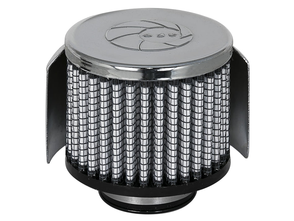 1 lbs. 6X6X3 Magnum FLOW Crankcase Vent Filter w/ Pro DRY S Media 1-3/8 IN F x 3 IN B x 3 IN T x 2-1/2 IN H - w/ Chrome Heat Shield
