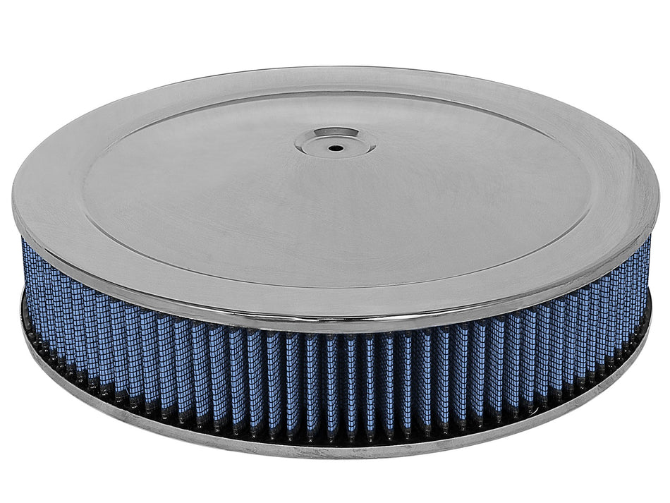 6 lbs. 14X14X7 Magnum FLOW Round Racing Air Filter w/ Pro 5R Media 14 IN OD x 3 H IN w/ Chrome Pans