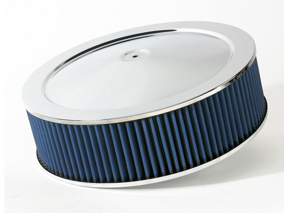 1 lbs. 14X14X7 Magnum FLOW Round Racing Air Filter w/ Pro 5R Media 14 IN OD x 4 H IN w/ Expanded Metal and Chrome Pans