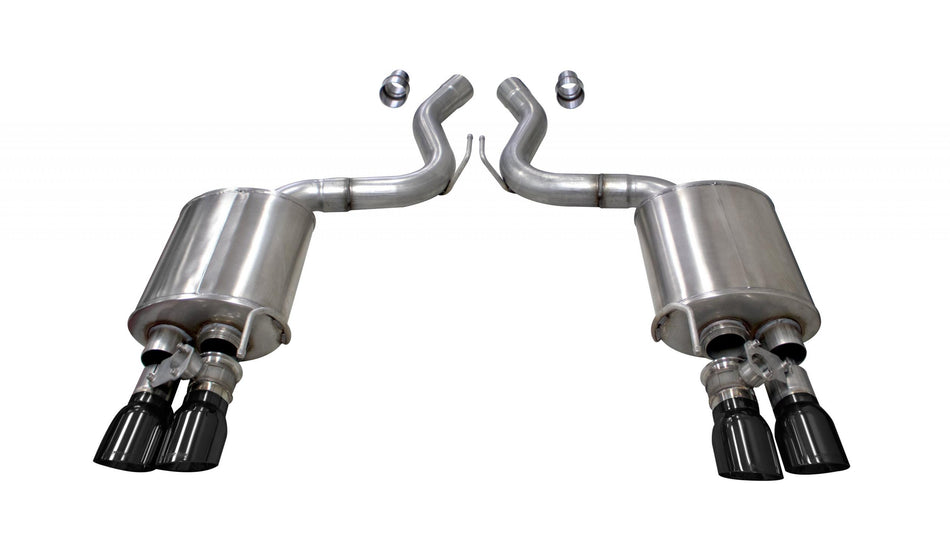 3.0 Inch Valved Axle-Back Sport Dual Exhaust Black 4.0 Inch Tips 18-Present Mustang GT Fastback Active Valves 5.0L V8 Stainless Steel