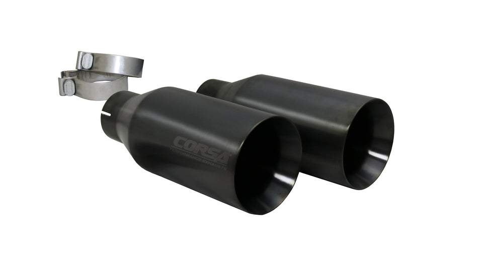 3.0in Cat-Back Dual Rear Exit with Single 5.0in Gunmetal PVD Straight Cut Tips
