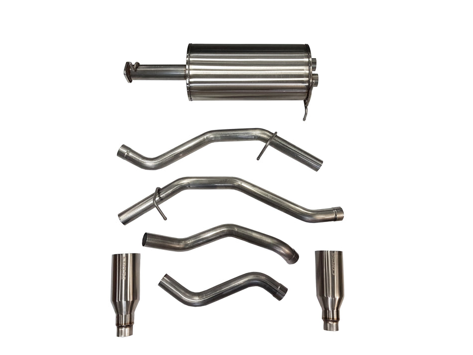 3.0in Cat-Back Dual Rear Exit with Single 5.0in Satin Polished Straight Cut Tips