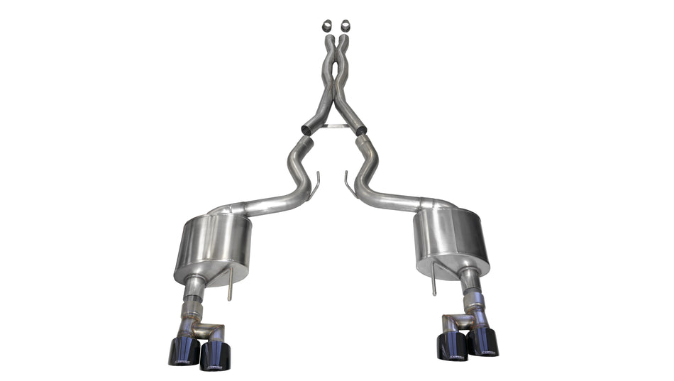 3.0in Cat-Back Dual Rear Exit with Twin 4.0in Black PVD Pro-Series Tips