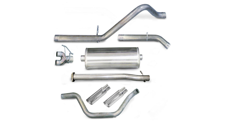 3.0 Inch Cat-Back Sport Dual Rear Exit Exhaust 4.0 Inch Slash Cut Polished Tips 07-08 Silverado Sier