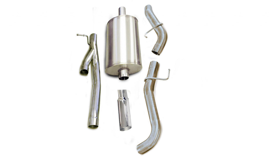 3.0 Inch Cat-Back Sport Single Side Exit Exhaust 4.0 Inch Slash Cut Polished Tip 02-06 GMC Sierra Denali 1500 Extended Cab/Standard Bed 6.0L V8 143.5 Inch WB Stainless Steel dB by