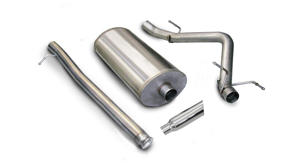 3.0 Inch Cat-Back Sport Single Side Exit Exhaust 4.0 Inch Slash Cut Polished Tip 07-08 Silverado/Sierra 1500 Regular Cab/Standard Bed 4.8L/5.3L/6.0L V8 119 Inch WB Stainless Steel dB by
