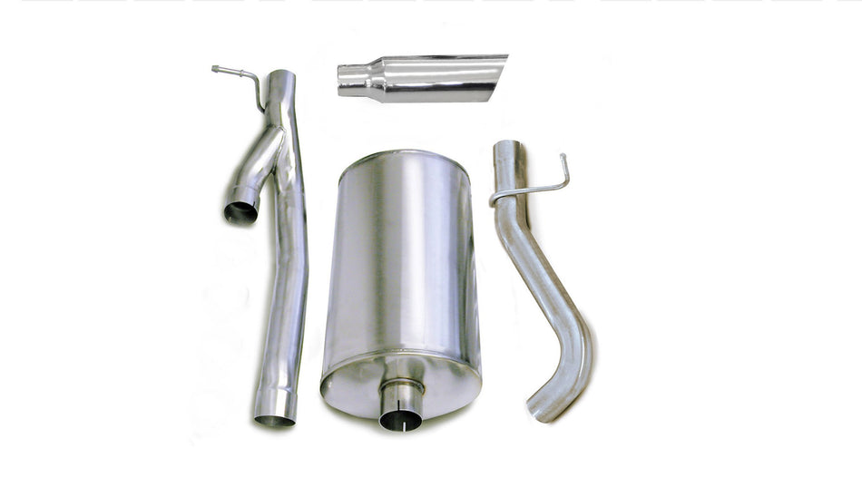 3.0 Inch Cat-Back Sport Single Side Exit Exhaust 4.0 Inch Slash Cut Polished Tip 03-06 Silverado/Sierra 2500 Crew Cab/Standard Bed 6.0L V8 153.0 Inch WB Stainless Steel dB by