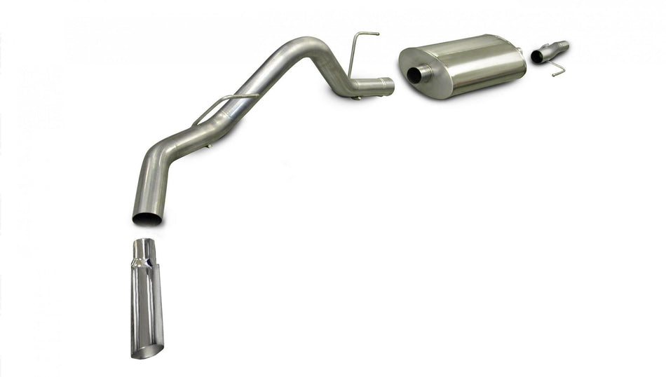 3.0 Inch Cat-Back Sport Single Side Exit Exhaust 4.0 Inch Slash Cut Polished Tip 06-08 Ford F150 Sup