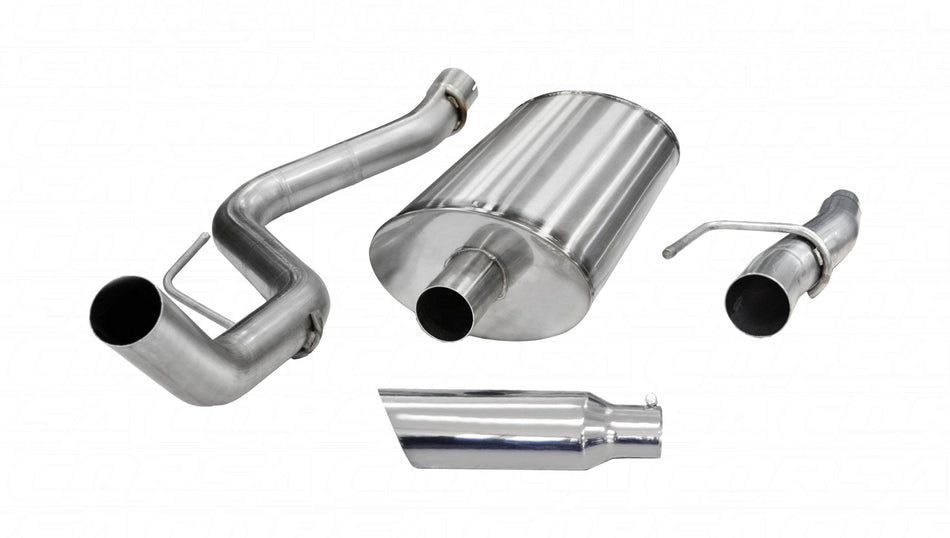 3.0 Inch Cat-Back Sport Single Side Exit Exhaust 4.0 Inch Slash Cut Polished Tip 11-14 Ford F150 6.2L V8 w/144.5/156.5 Inch WB Stainless Steel dB by