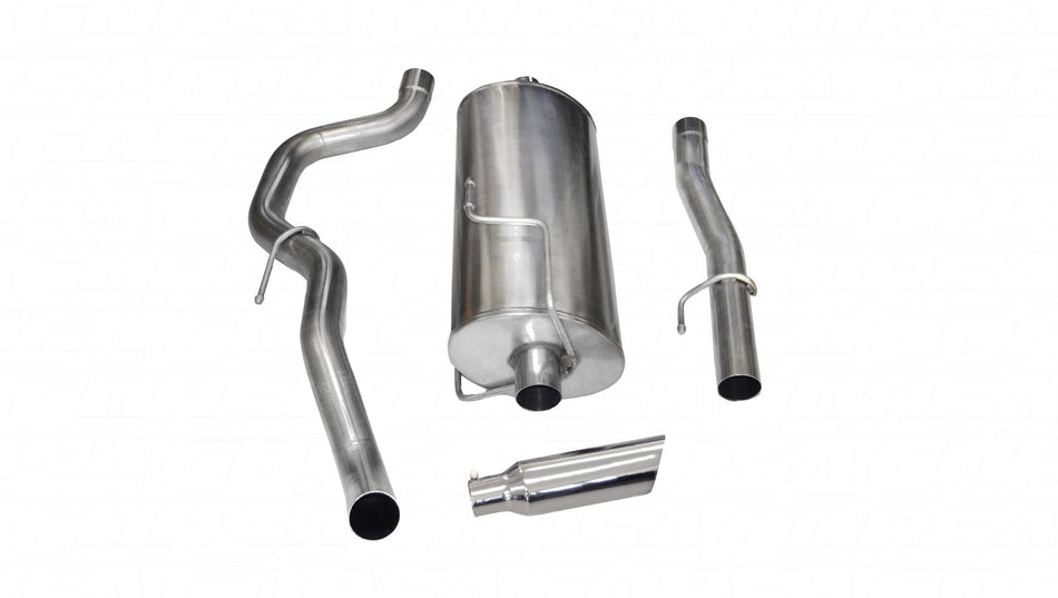 3.0 Inch Cat-Back Sport Single Side Exit Exhaust 4.0 Inch Slash Cut Polished Tip 10-13 Ram 2500 Regu