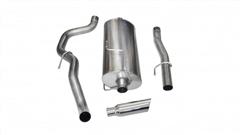 3.0 Inch Cat-Back Sport Single Side Exit Exhaust 4.0 Inch Slash Cut Polished Tip 10-13 Ram 2500 Crew