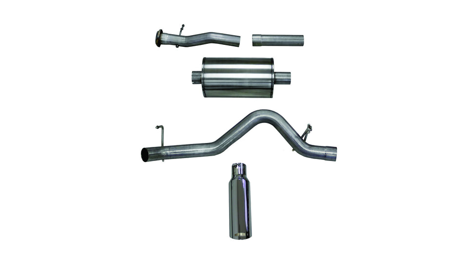 3.0 Inch Cat-Back Sport Single Side Exit Exhaust 4.0 Inch Slash Cut Polished Tip 17-Pres Colorado/Canyon Crew Cab/Short/Long Bed/Extended Cab/Long Bed 3.6L V6 128/140.5 Inch WB Stainless Steel dB by
