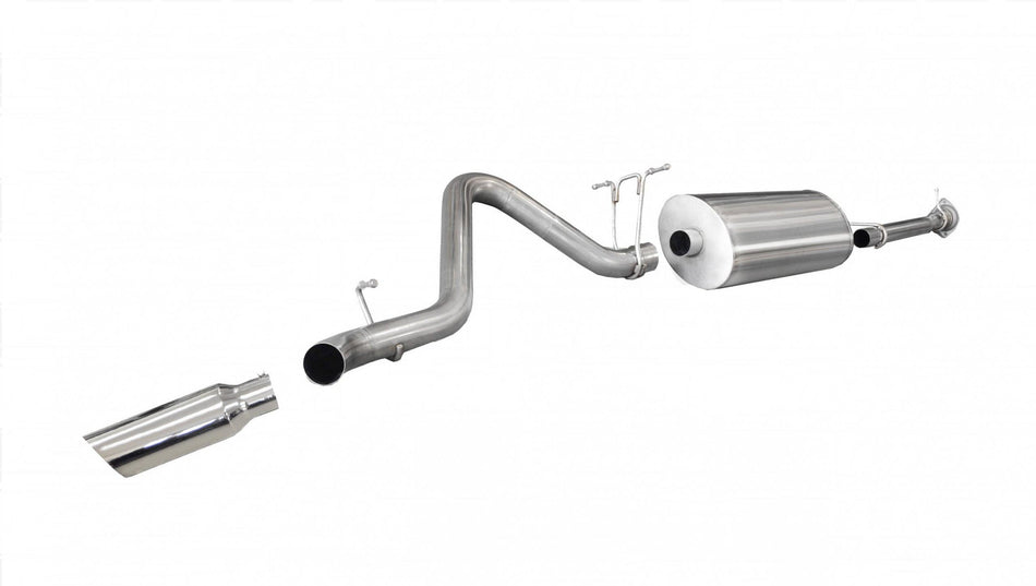3.0 Inch Cat-Back Sport Single Side Exit Exhaust 4.0 Inch Slash Cut Polished Tip 11-14 Silverado Sie