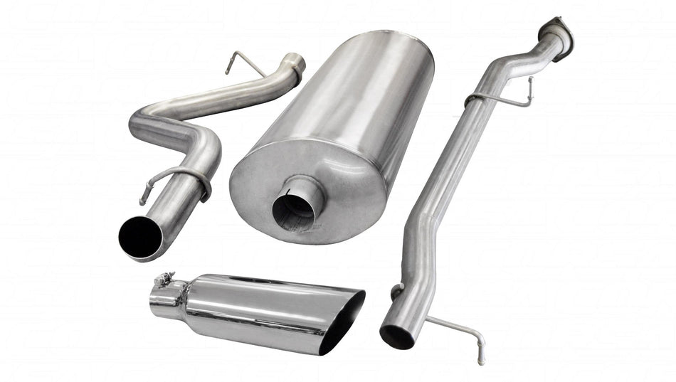 3.0 Inch Cat-Back Sport Single Side Exit Exhaust 4.0 Inch Slash Cut Polished Tip 07-10 Silverado Sie