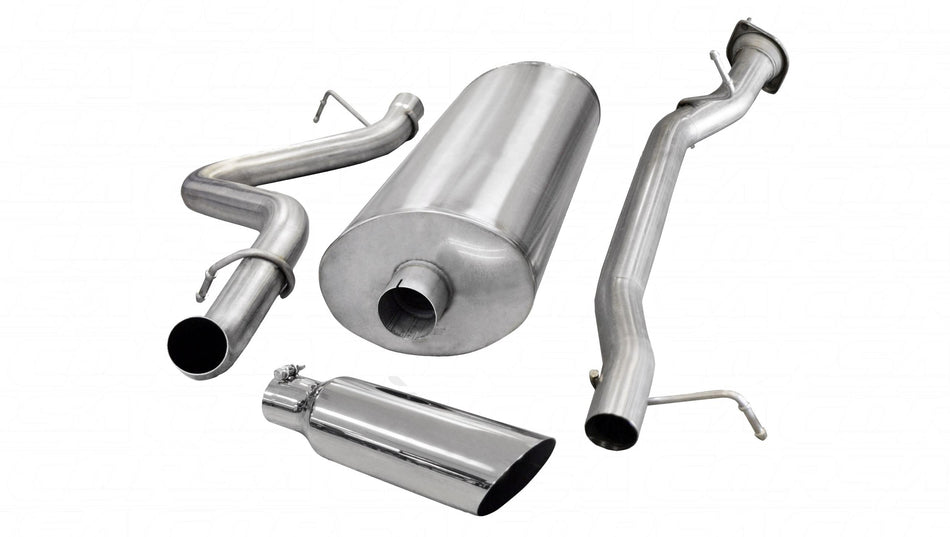 3.0 Inch Cat-Back Sport Single Side Exit Exhaust 4.0 Inch Slash Cut Polished Tip 07-10 Silverado Sie