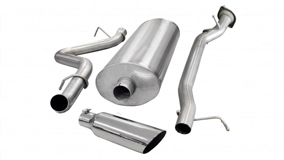 3.0 Inch Cat-Back Sport Single Side Exit Exhaust 4.0 Inch Slash Cut Polished Tip 07-10 Silverado Sie