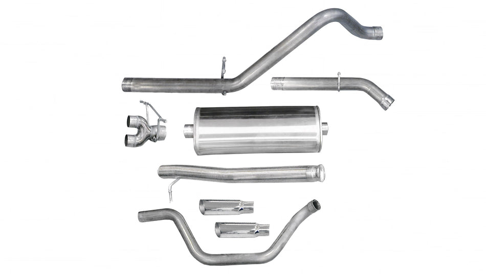 3.0 Inch Cat-Back Sport Dual Rear Exit Exhaust 4.0 Inch Slash Cut Polished Tips 09-13 Silverado Sier
