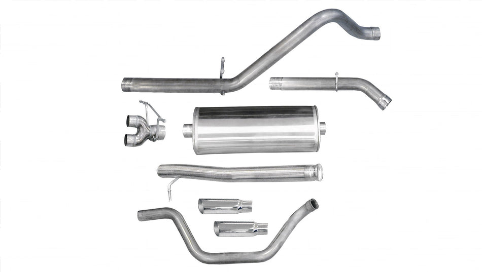 3.0 Inch Cat-Back Sport Dual Rear Exit Exhaust 4.0 Inch Slash Cut Polished Tips 09 Silverado Sierra