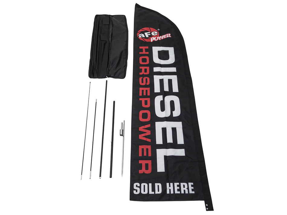 Diesel Horsepower Flag Black (Double Sided) 12 Ft. Tall x 27.5 Wide (Double Sided)
