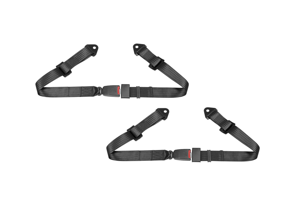 12 lbs. 12X9X3 2in Seat Belts Black Lap Belt Bolt-In Set of 2