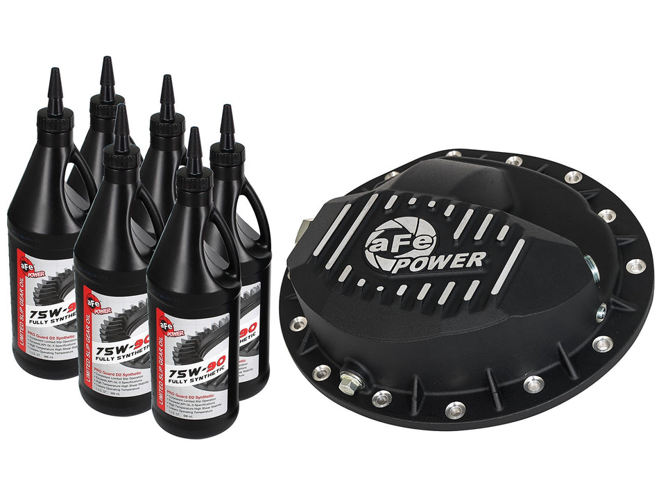28 lbs. 24X17X14 Pro Series Front Differential Cover Kit Black w/ Machined Fins and Gear Oil Dodge Diesel Trucks 03-12 L6-5.9/6.7L td