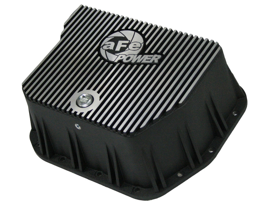 aFe Power Transmission Pan Black w/ Machined Fins Dodge Diesel Trucks 94-07 L6-5.9L