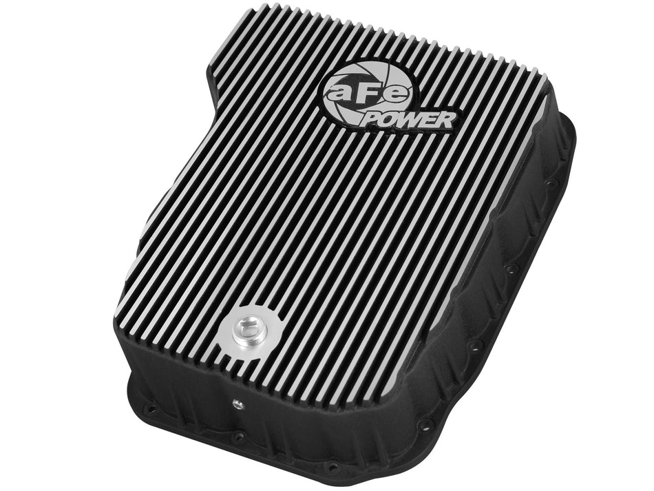 aFe Power Transmission Pan Black w/ Machined Fins Dodge Diesel Trucks 07.5-12 L6-6.7L