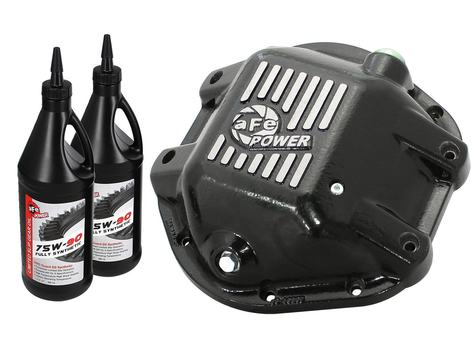 Pro Series Rear Differential Cover Kit Black w/ Machined Fins and Gear Oil Jeep Wrangler (TJ/JK) 97-18