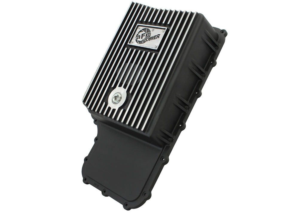 17.2 lbs. 23X14X6 aFe Power Transmission Pan Black w/ Machined Fins Ford Diesel Trucks 11-19 V8-6.7L