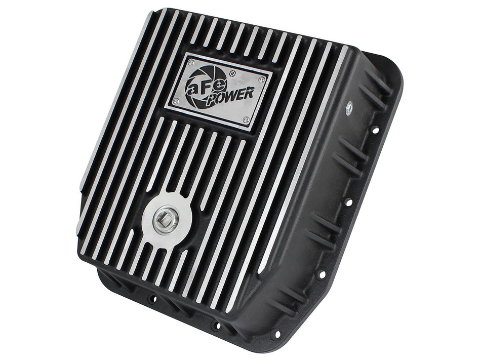 17 lbs. 24X15X7 aFe Power Transmission Pan Black w/ Machined Fins Ford Trucks 93-08