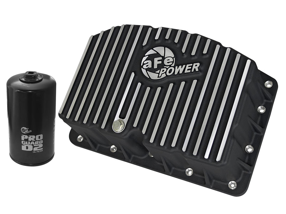13 lbs. 17X13X7 Pro Series Engine Oil Pan Black w/ Machined Fins Ford Diesel Trucks 11-19 V8-6.7L td