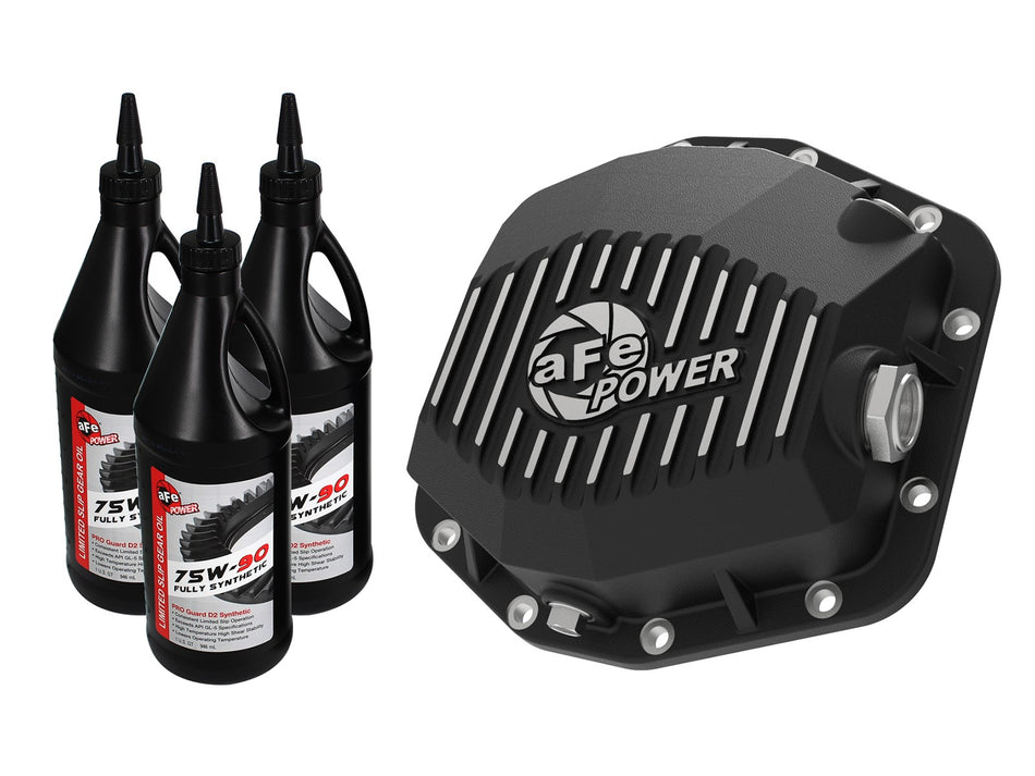 10 lbs. 23X16X13 Pro Series Rear Differential Cover Black w/ Machined Fins and Gear Oil Dana M220 Jeep Wrangler JL 18-20 L4-2.0L t / V6-3.6L