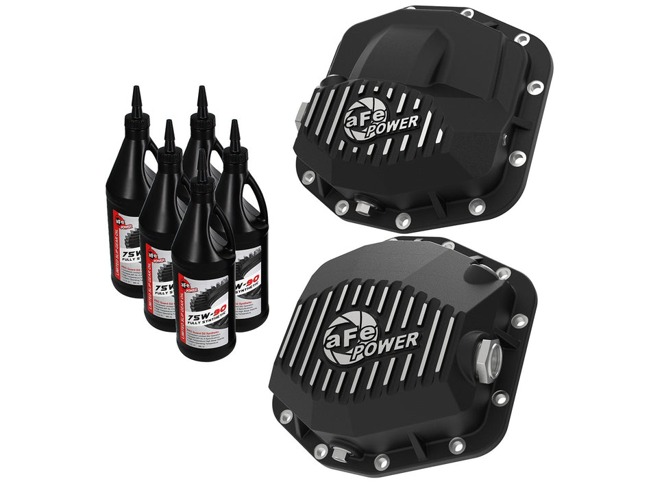Pro Series Differential Cover Black w/ Machined Fins and Gear Oil (Dana M210/M220) Jeep Wrangler (JL) 18-20 L4-2.0L (t) / V6-3.6L