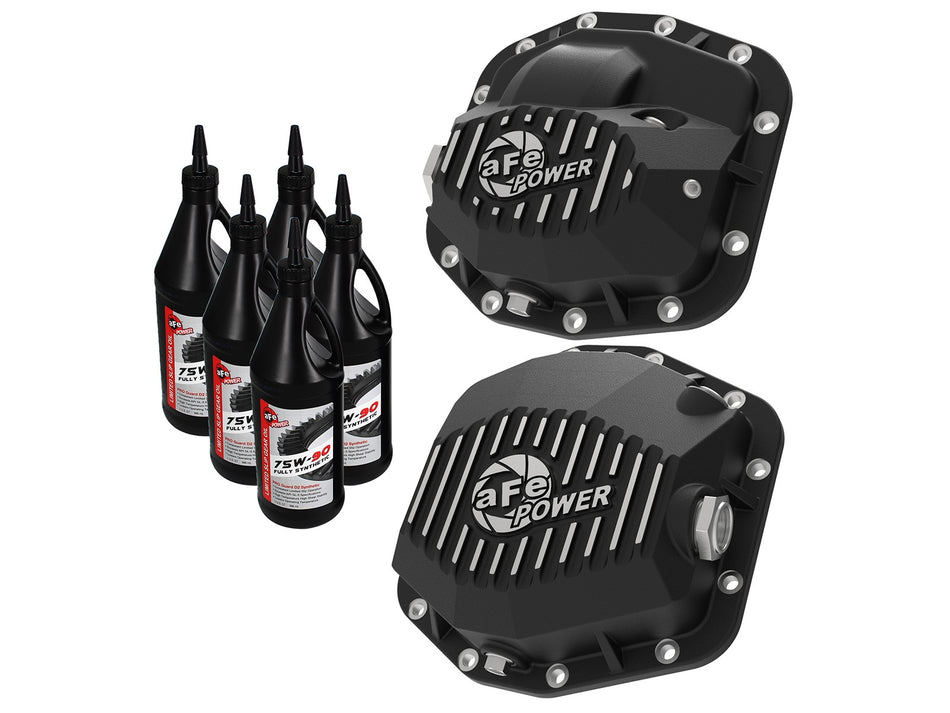 25 lbs. 24X17X14 Pro Series Differential Cover Black w/ Machined Fins and Gear Oil Dana M186/M220 Jeep Wrangler JL 18-20 L4-2.0L t / V6-3.6L