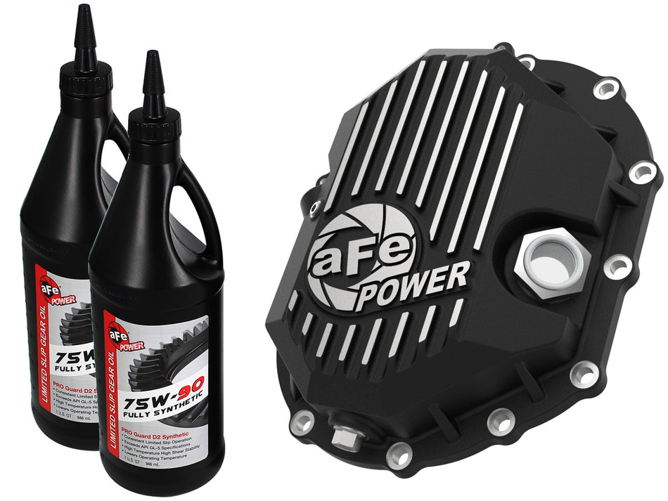 20 lbs. 17X13X13 Pro Series Front Differential Cover Black w/ Machined Fins and Gear Oil GM Diesel Trucks 01-18 V8-6.6L td LB7/LLY/LBZ/LMM/LML/L5P