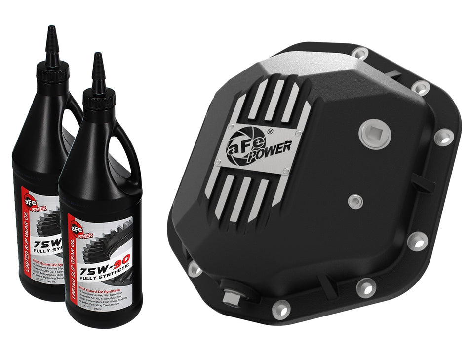 20 lbs. 17X13X13 Pro Series Dana 44 Rear Differential Cover Black w/ Machined Fins and Gear Oil Jeep Wrangler TJ/JK 97-18