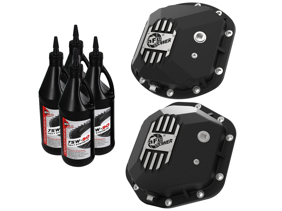 7 lbs. 17X13X5 Pro Series Dana 30 and Dana 44 Differential Covers Black w/ Gear Oil Jeep Wrangler TJ/JK 97-18