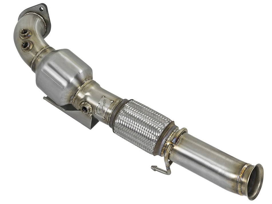 40 lbs. 49X23X13 Twisted Steel 3 IN 304 Stainless Steel Street Series Downpipe w/ Cats Ford Focus RS 16-18 L4-2.3L t