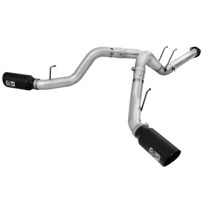 ATLAS 4 IN Aluminized Steel DPF-Back Exhaust System w/Black Tip Ford Diesel Trucks 11-14 V8-6.7L
