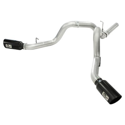 60 lbs. 49X23X13 ATLAS 4 IN Aluminized Steel DPF-Back Exhaust System w/Black Tip GM Diesel Trucks 11-16 V8-6.6L td LML
