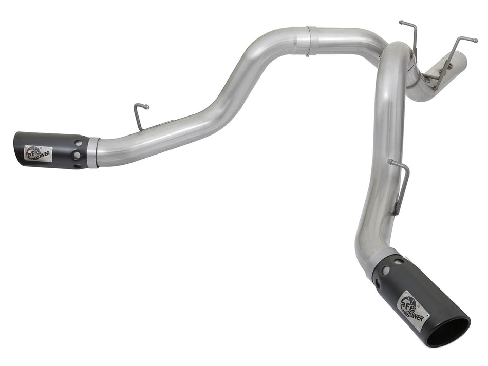 47 lbs. 49X23X13 ATLAS 4 IN Aluminized Steel DPF-Back Exhaust System w/ Black Tip GM Diesel Trucks 17-19 V8-6.6L td L5P