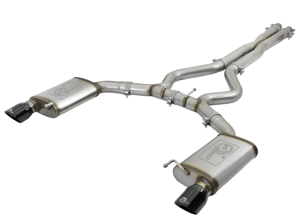 MACH Force-Xp 3 IN 304 Stainless Steel Cat-Back Exhaust System w/Black Tip Ford Mustang GT 15-17 V8-5.0L/V6-3.7L