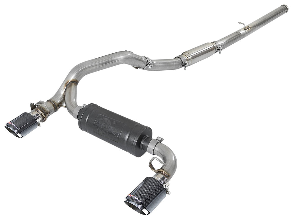 50 lbs. 49X23X13 Takeda 3 IN 304 Stainless Steel Cat-Back Exhaust System w/ Carbon Fiber Tip Ford Focus RS 16-18 L4-2.3L t