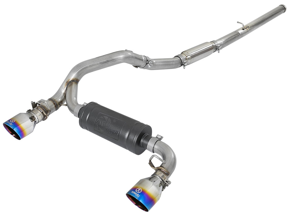 Takeda 3 IN 304 Stainless Steel Cat-Back Exhaust System w/ Blue Flame Tip Ford Focus RS 16-18 L4-2.3L