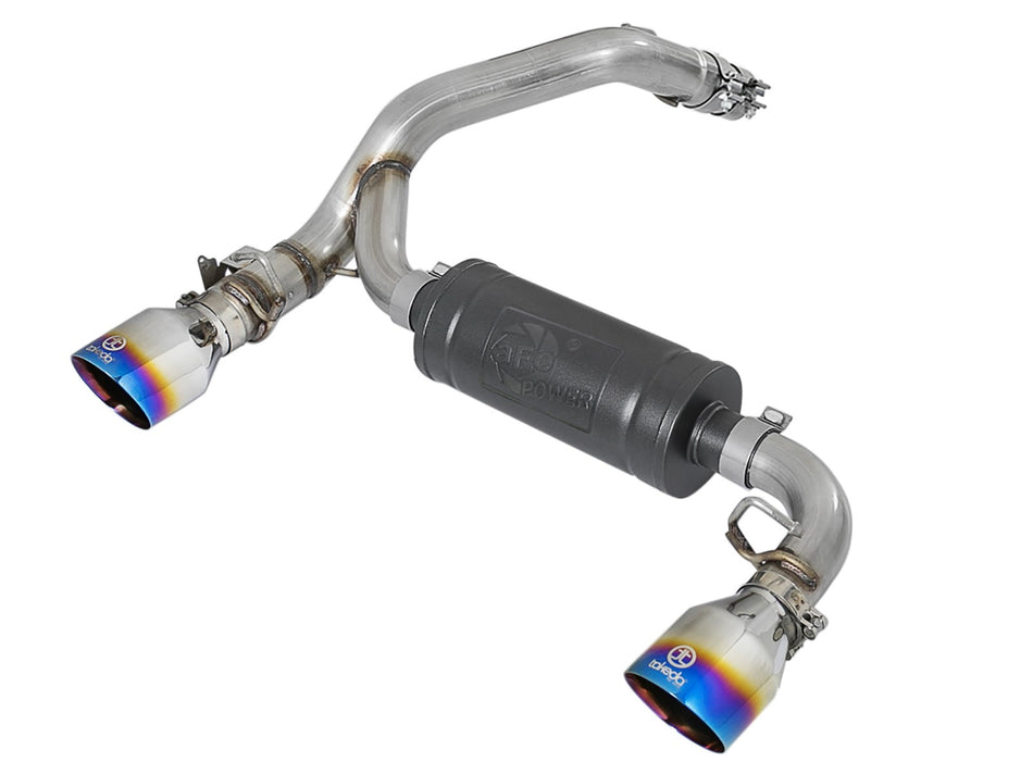 Takeda 3 IN 304 Stainless Steel Axle-Back Exhaust System w/ Blue Flame Tip Ford Focus RS 16-18 L4-2.3L