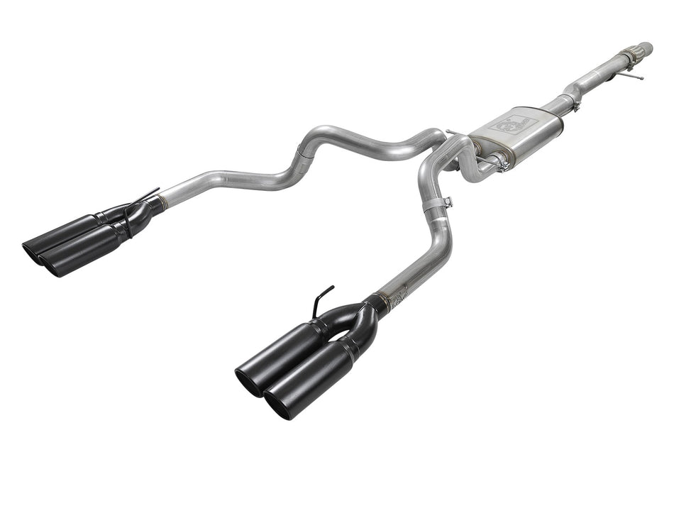 105 lbs. 49X23X13 Vulcan Series 304 Stainless Steel Cat-Back Exhaust System w/ Black Tip GM Silverado/Sierra 1500 19-20 V8-6.2L